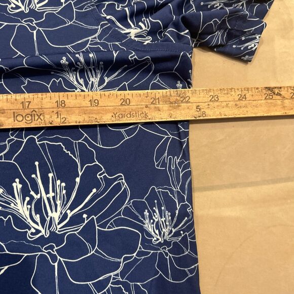 Johnnie O Mens Medium Blue Flower Floral Golf Polo Shirt Performance - Picture 4 of 7